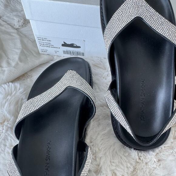 Jonathan Simkhai Talie Crystal Platform Sandals - Size 37 (US 7) - Picture 7 of 11